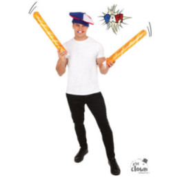 Clap clap gonflable - Baguette - Supporteur - Equipe de France - 55cm - Lot de 2 pièces