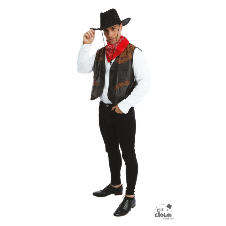 Gilet de cowboy - Pirate - Sans manche - Marron - Déguisement - Taille unique