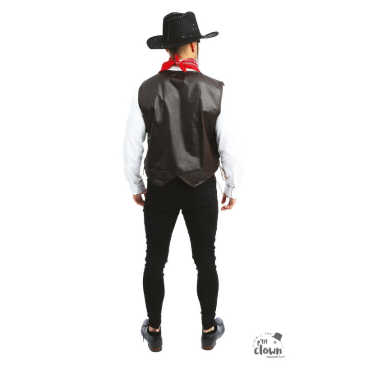 Gilet de cowboy - Pirate - Sans manche - Marron - Déguisement - Taille unique