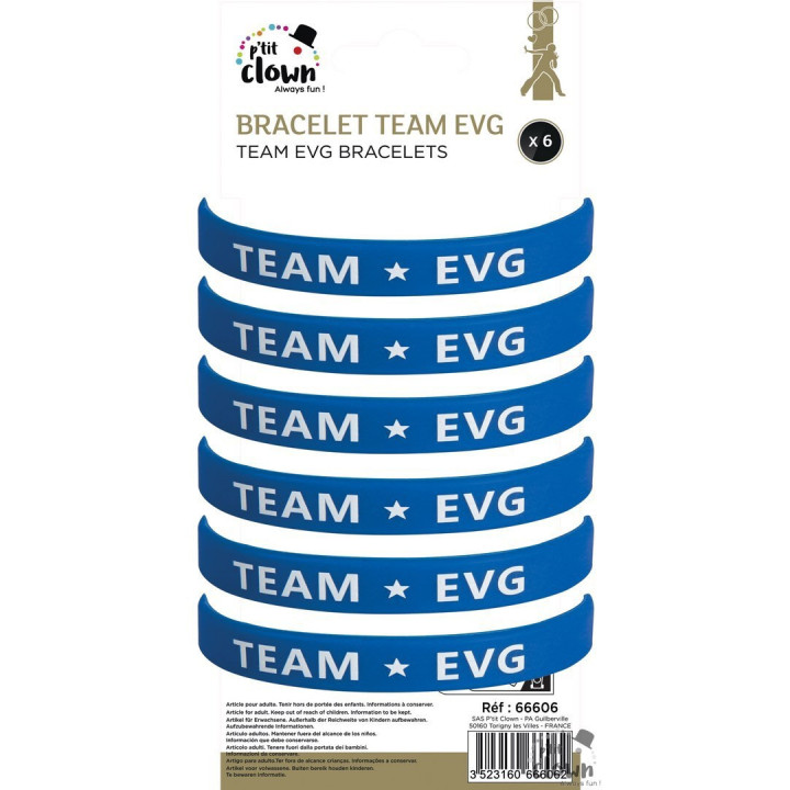 Bracelets pour EVG - Enterrement de vie de garçon - Bleu - Adulte - Lot de 6