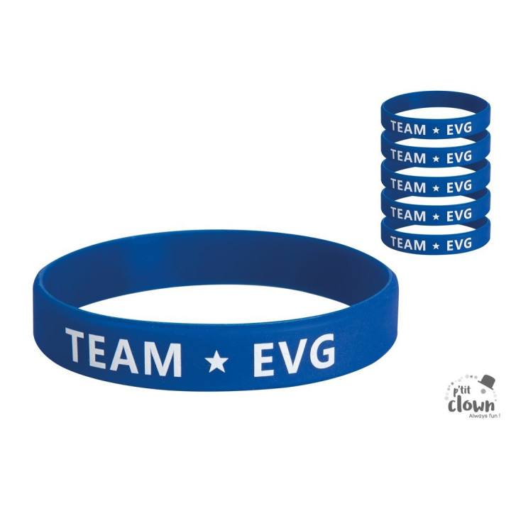 Bracelets pour EVG - Enterrement de vie de garçon - Bleu - Adulte - Lot de 6