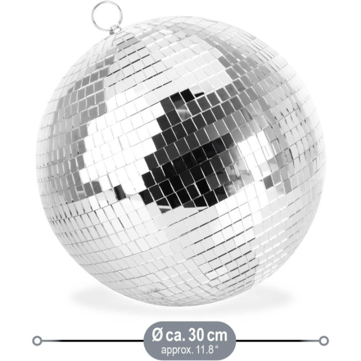 Boule à facettes - Décoration - Fête - A suspendre - 30cm diamètre - Argent