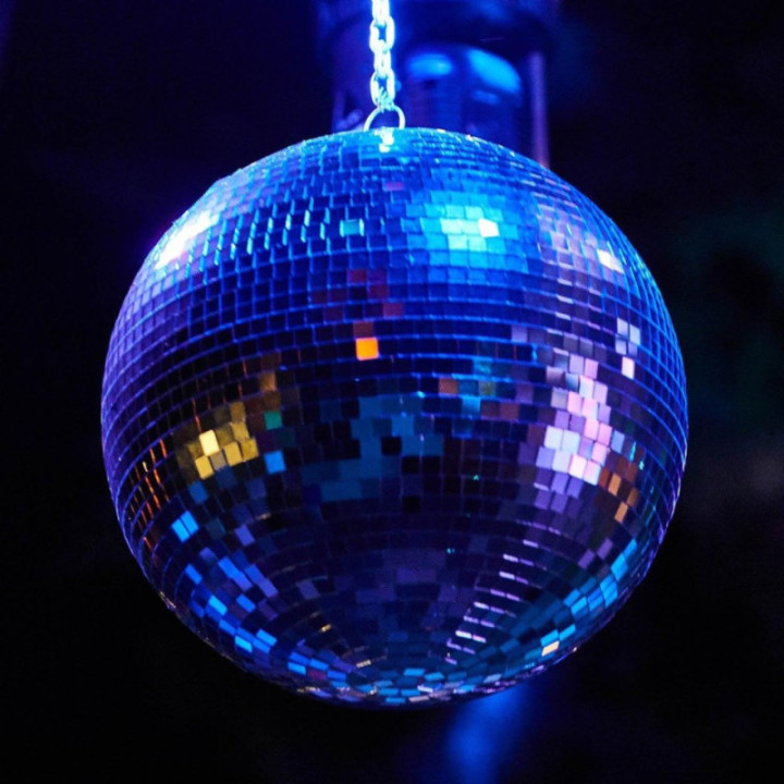 Boule à facettes - Décoration - Fête - A suspendre - 30cm diamètre - Argent
