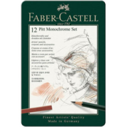 Crayons graphite - Dessin - Esquisse - Faber-Castell - Pitt Monochrome - 12 pièces