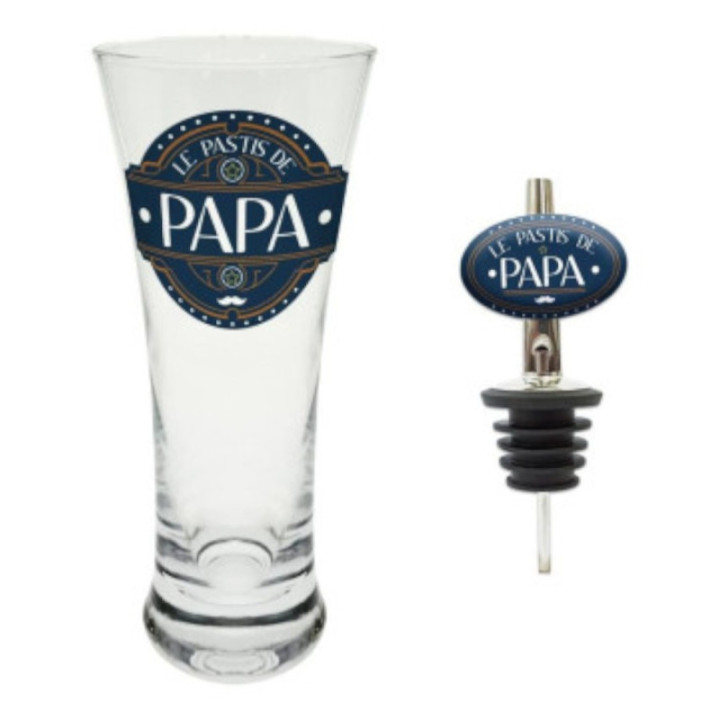 Coffret le pastis de papa - Verre + bec doseur - Idée cadeau - Fête des pères