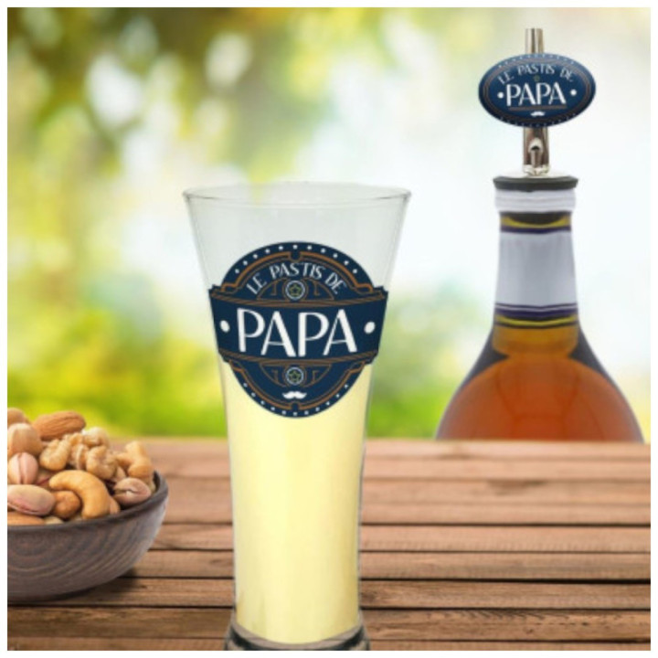Coffret le pastis de papa - Verre + bec doseur - Idée cadeau - Fête des pères