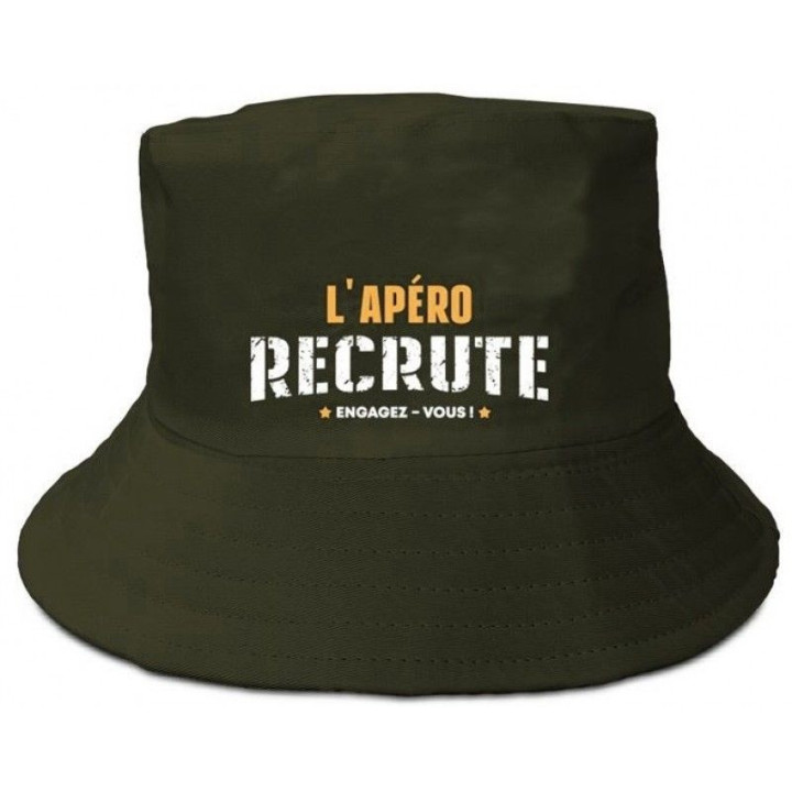 Bob - Chapeau - L'apéro recrute - Vert kaki - Déguisement - Taille unique