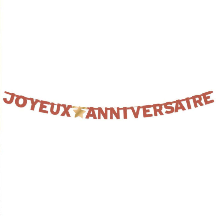 Guirlande lettres - Joyeux anniversaire - Terracotta - Décoration - 300cm