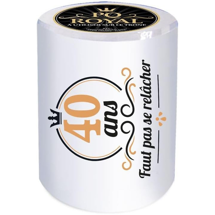 Papier toilette - Décoré - 40ans - Humour - Idée cadeau - Fête - Anniversaire - PQ royal
