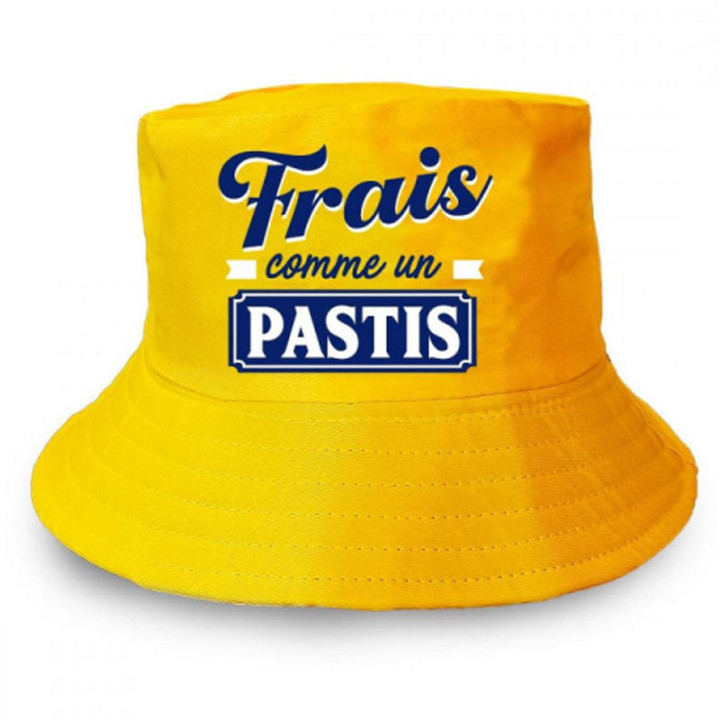 Bob - Chapeau - Jaune - Frais comme un pastis - Humour - Idée cadeau - Taille unique