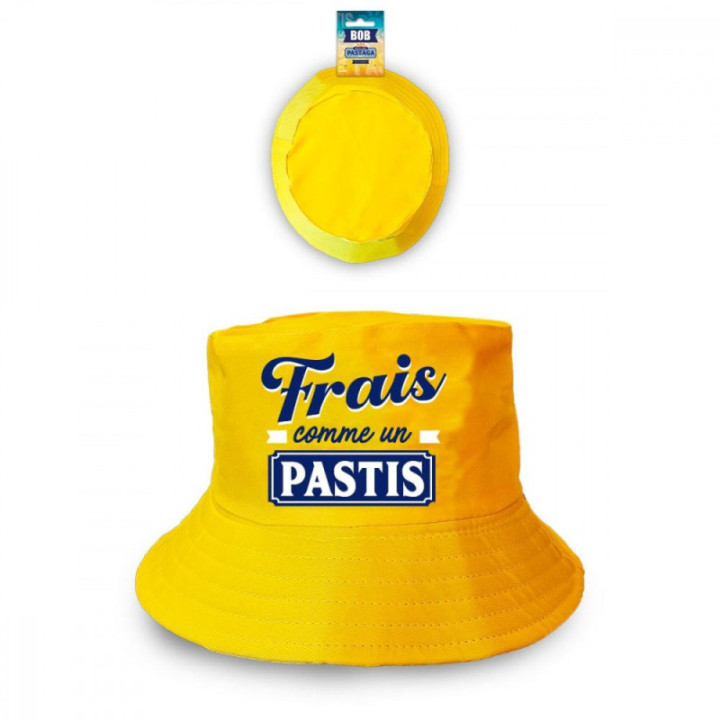 Bob - Chapeau - Jaune - Frais comme un pastis - Humour - Idée cadeau - Taille unique