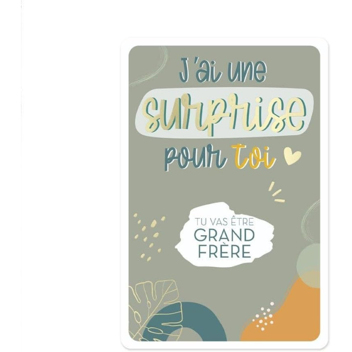 Carte à gratter - Annonce naissance originale - Tu vas être grand frère - 15x10cm