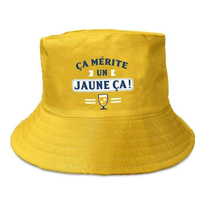 Bob - Chapeau - Jaune - Ça mérite un jaune ça - Humour - Idée cadeau - Taille unique