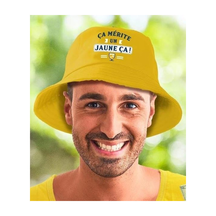 Bob - Chapeau - Jaune - Ça mérite un jaune ça - Humour - Idée cadeau - Taille unique