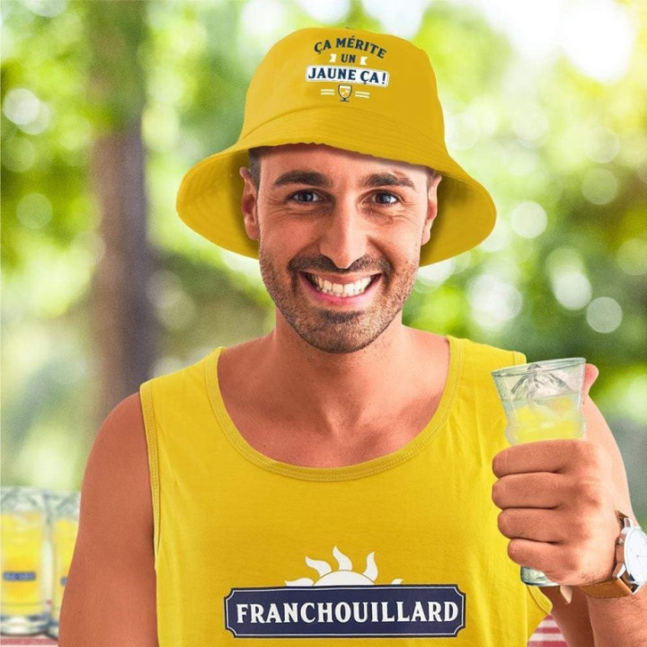 Bob - Chapeau - Jaune - Ça mérite un jaune ça - Humour - Idée cadeau - Taille unique