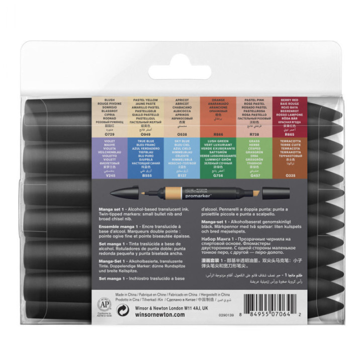Feutres - Promarker - 12 couleurs - Manga Expansion - Winsor et Newton - Dessin - Illustration