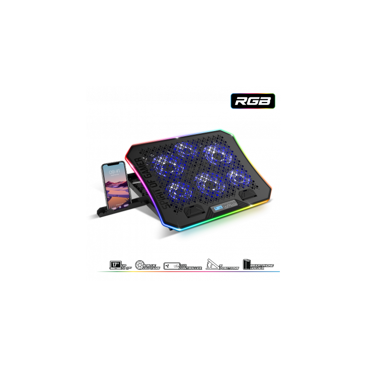 Refroidisseur - Pour ordinateur portable - Compatible de 10 à 17 pouces - Rétroéclairé - Spirit of Gamer - AIRBLADE 1200