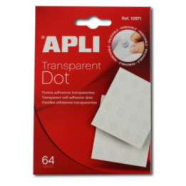 Pastilles - Adhésives - Transparentes - Pour album photos, livre - 64 unités - Apli