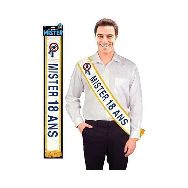 Echarpe - Mister 18 ans - Déguisement - Fête - Anniversaire