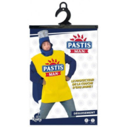 Déguisement - Costume - Pastis Man - Apéro - Humour - Soirée - Festival - Taille unique