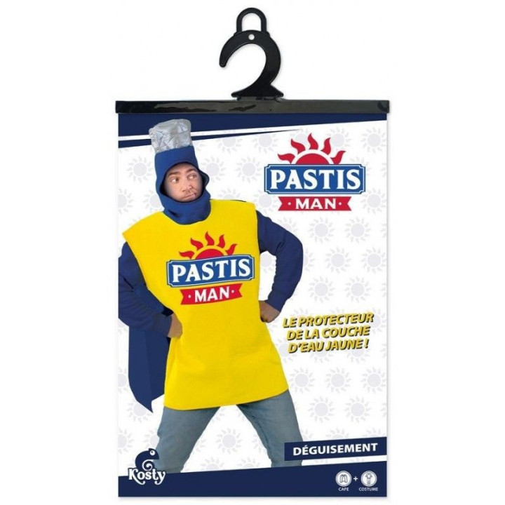 Déguisement - Costume - Pastis Man - Apéro - Humour - Soirée - Festival - Taille unique