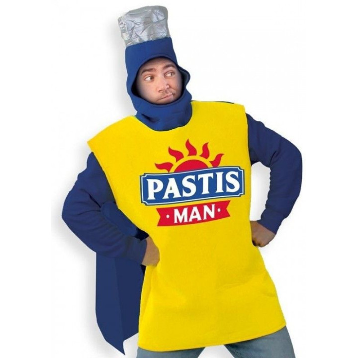 Déguisement - Costume - Pastis Man - Apéro - Humour - Soirée - Festival - Taille unique