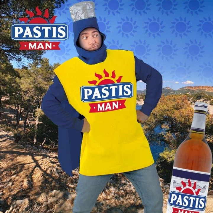 Déguisement - Costume - Pastis Man - Apéro - Humour - Soirée - Festival - Taille unique