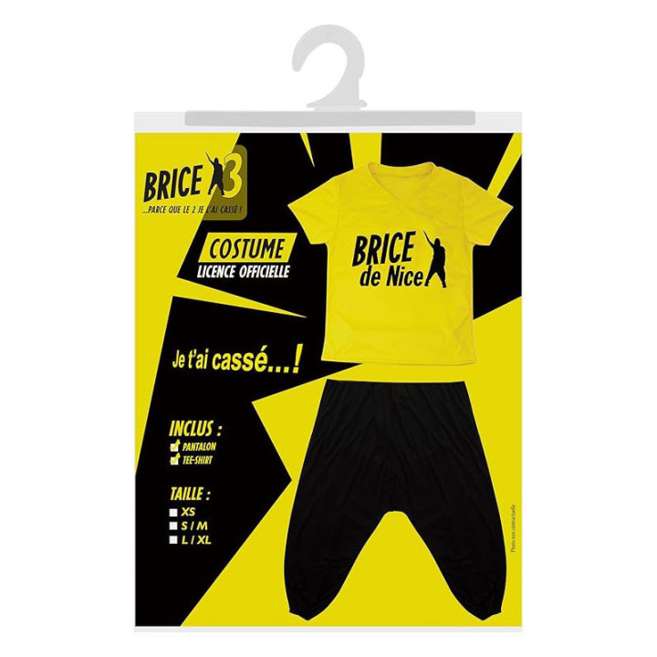 Déguisement - Brice de Nice - Pantalon + tee-shirt - Taille XXL - Adulte/enfant