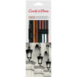 Coffret - Carrés couleur + crayons esquisse + accessoires - Beaux-arts - Conté à Paris