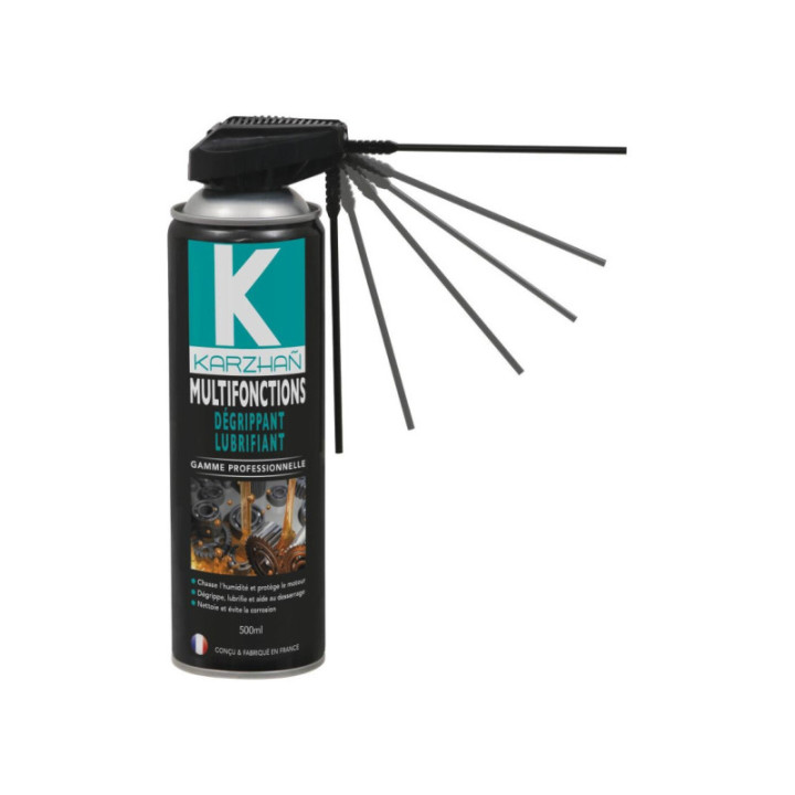 Produit dégrippant lubrifiant - Avec tête à 2 jets - Pour pièces mécaniques - 500ml