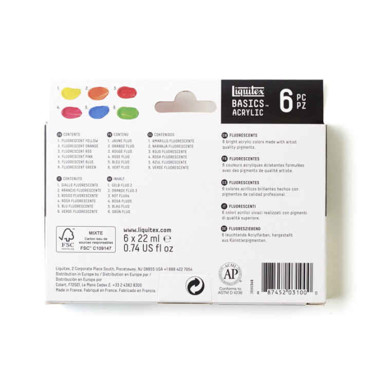 Set Peinture Acrylique de 6 tubes - Liquitex Basics