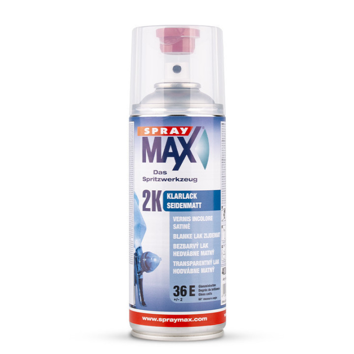 Bombe de vernis - Transparent - Satiné - Bi-composants - Auto/moto - SprayMax - 400ml