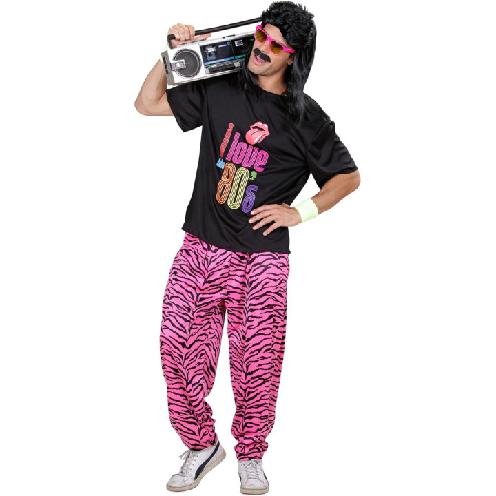 Déguisement - Années 80 - Baggy + Tee-shirt - Adulte - Homme - Taille S