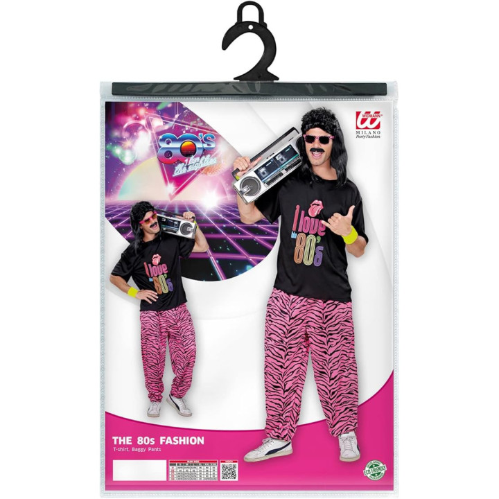 Déguisement - Années 80 - Baggy + Tee-shirt - Adulte - Homme - Taille S