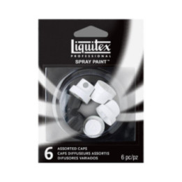 Lot de 6 caps pour bombe de peinture - noir et blanc - Liquitex