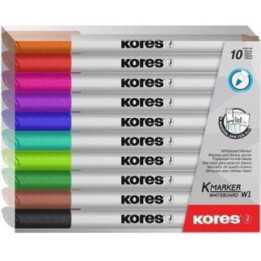 Lot De 10 Feutres Pour Tableau Blanc Pointe Fine - Kores