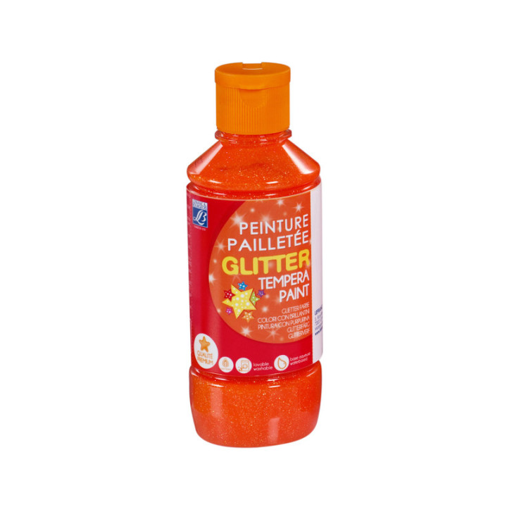 Flacon De Peinture Gouache Pailletée - 250 Ml - Orange - Lefranc Bourgeois