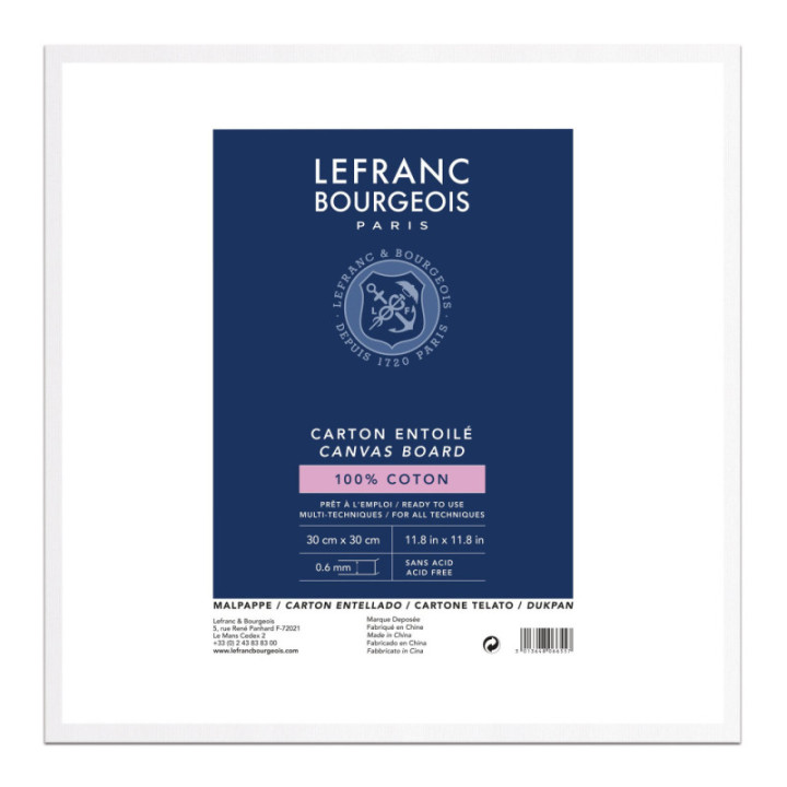 Carton entoilé - 30x30cm - 100% coton - Lefranc Bourgeois