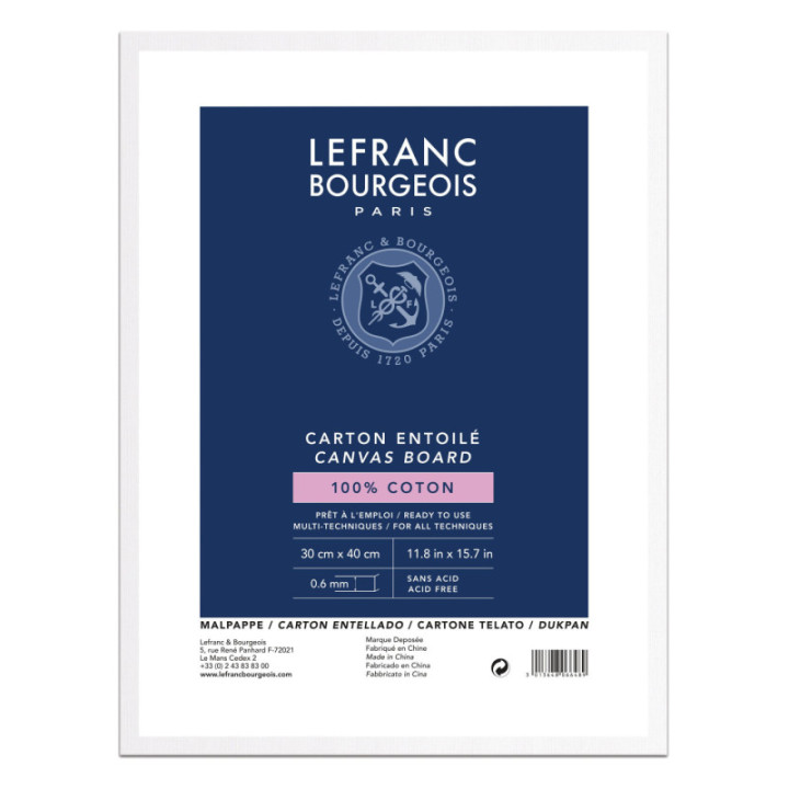 Carton entoilé - 30x40cm - 100% coton - Lefranc Bourgeois