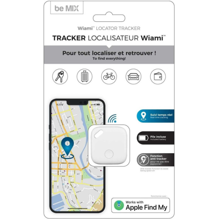 Tracker - Localiseur - Compatible Apple Find Me - Pour valise, clé, vélo, voiture