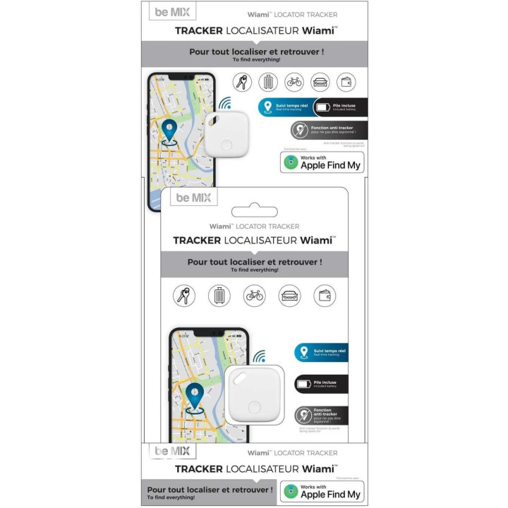 Tracker - Localiseur - Compatible Apple Find Me - Pour valise, clé, vélo, voiture