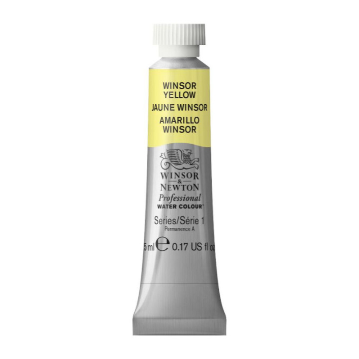 Peinture aquarelle professionnelle - Extra fine - Jaune Winsor - 730 - Winsor et Newton - 5ml