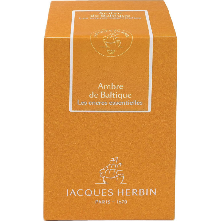 Encre pour calligraphie - Ambre de Baltique - Les encres essentielles - Herbin - Flacon 50ml