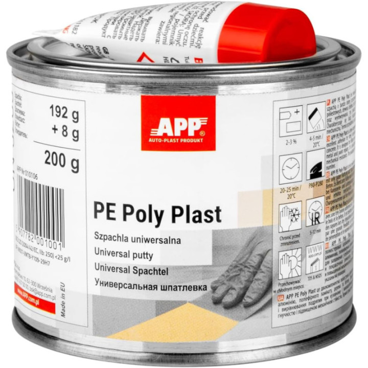 Mastic - Universel - Polyester - Bi-composant - Beige - Acier, métal, carrosserie - APP - 200g