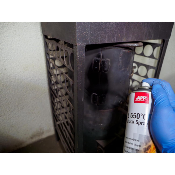 Bombe de peinture - Noir - Mat - Haute température - 650°C - Voiture, moteur, four - APP - 400ml