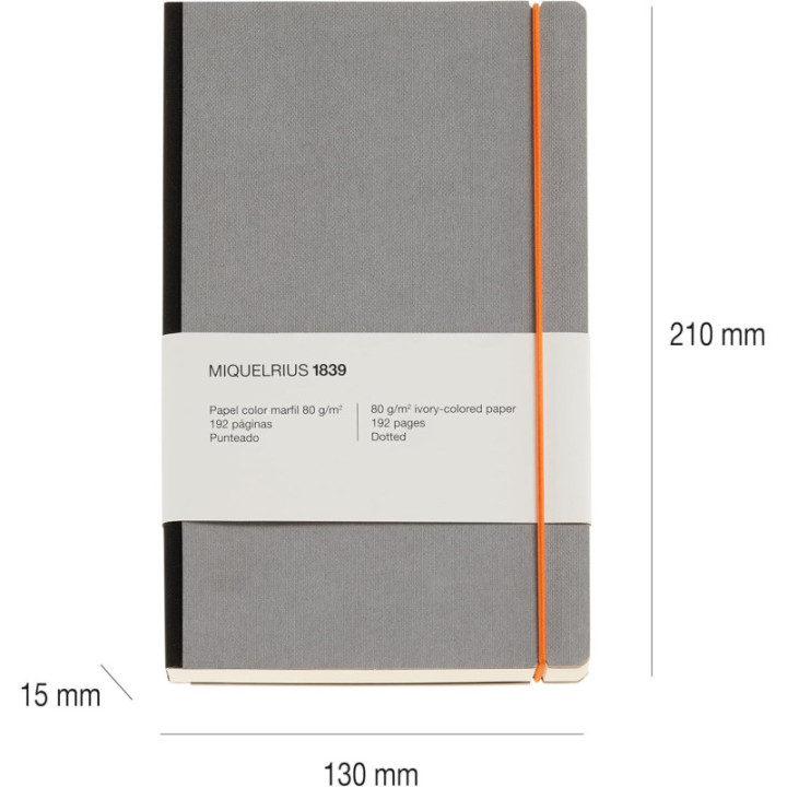 Carnet - Gris - A5 - 192 pages - 80g - Miquelrius