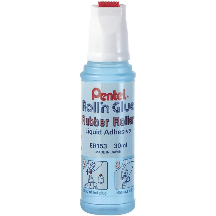 Colle liquide - Flacon avec rouleau applicateur - Pour papier, carton - Pentel - Roll'n Glue