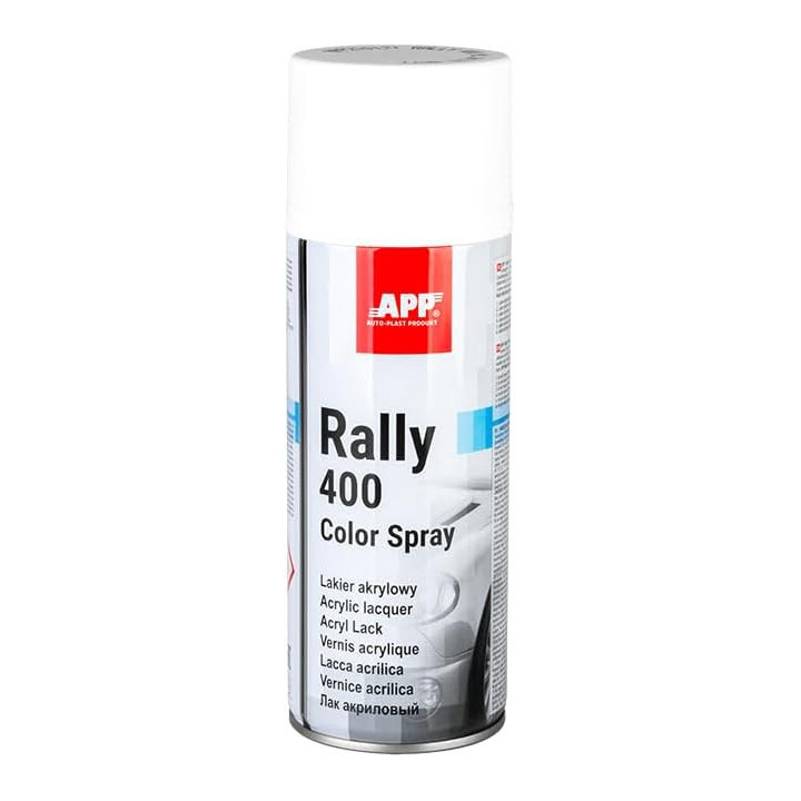 Bombe de peinture - Blanc - Mat - Acrylique - Carrosserie - APP - Rally 400 - 400ml