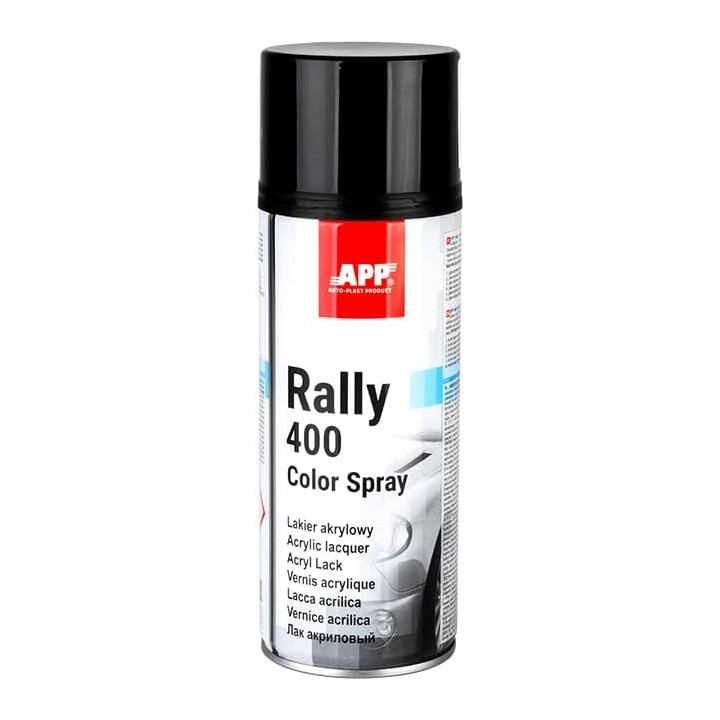 Bombe de peinture - Noir - Brillant - Acrylique - Carrosserie - APP - Rally 400 - 400ml