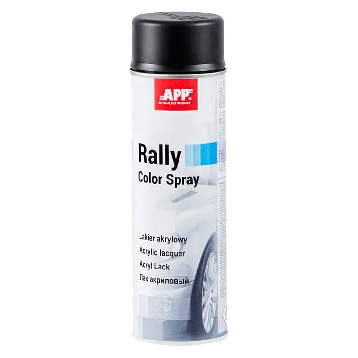 Bombe de peinture - Noir - Mat - Acrylique - Toutes surfaces - APP Rally 500ml